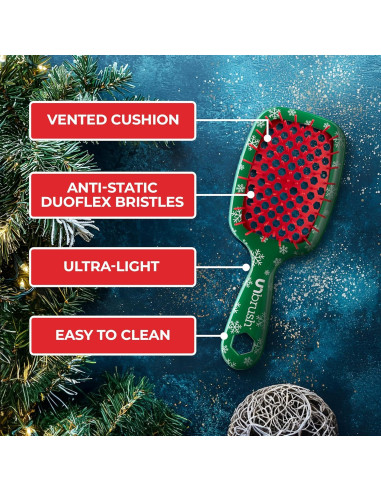 Cepillo de Cabello UNbrush Mini Holiday Verde Pino 19.6x7.6cm