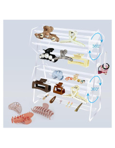 Organizador de Clips de Cabello KKONHII Acrílico Transparente 40x30x13cm