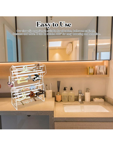Organizador de Clips de Cabello KKONHII Acrílico Transparente 40x30x13cm