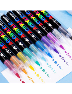 36 Marcadores de Pintura Acrílica KsopiaVobs - Punta Fina, Multicolor 2