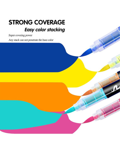 36 Marcadores de Pintura Acrílica KsopiaVobs - Punta Fina, Multicolor