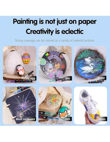 36 Marcadores de Pintura Acrílica KsopiaVobs - Punta Fina, Multicolor