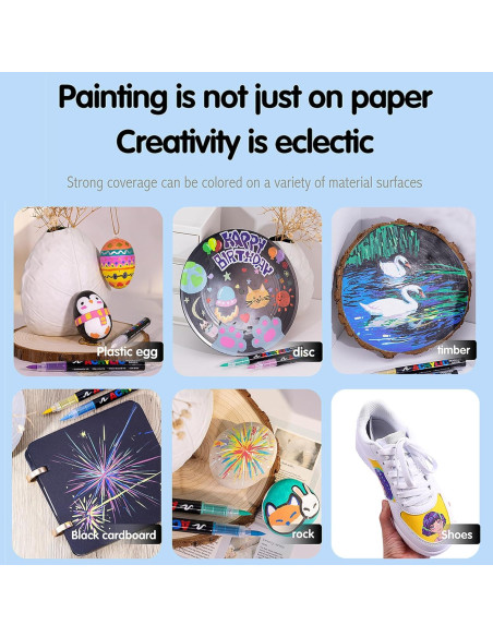 36 Marcadores de Pintura Acrílica KsopiaVobs - Punta Fina, Multicolor