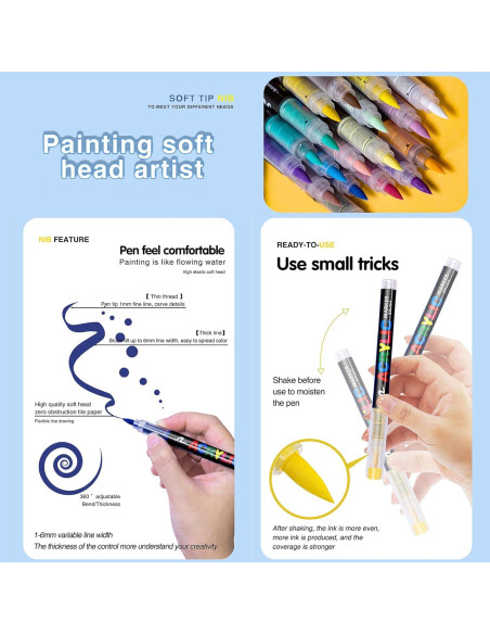 36 Marcadores de Pintura Acrílica KsopiaVobs - Punta Fina, Multicolor