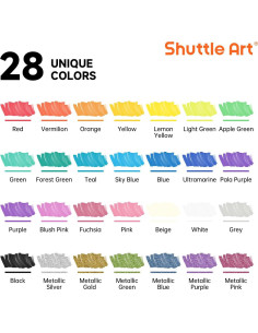 Marcadores de Pintura Acrílica Shuttle Art 28 Colores Doble Punta 2
