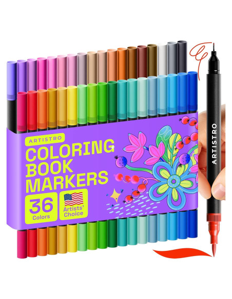 ARTISTRO 36 Marcadores de Pincel y Fineliner 0.4mm Multicolor