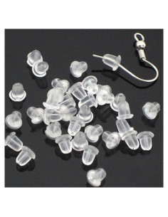 500 Tapones Transparentes de Goma para Pendientes Chunney