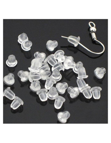 500 Tapones Transparentes de Goma para Pendientes Chunney