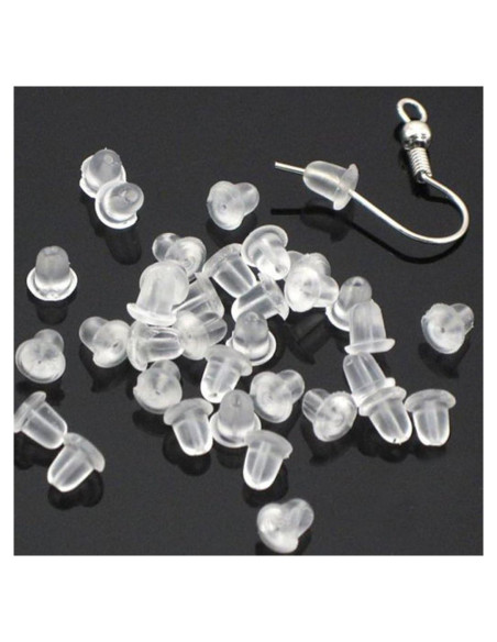 500 Tapones Transparentes de Goma para Pendientes Chunney