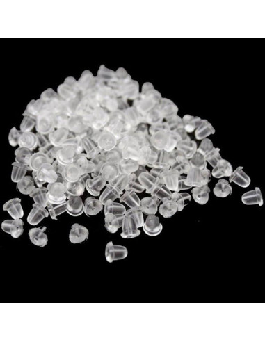 500 Tapones Transparentes de Goma para Pendientes Chunney
