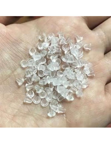 500 Tapones Transparentes de Goma para Pendientes Chunney