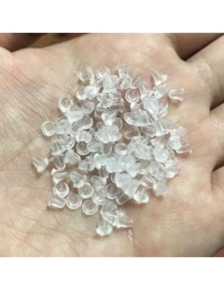 500 Tapones Transparentes de Goma para Pendientes Chunney