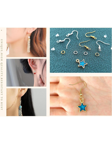 Ganchos para Pendientes MAIBAOTA 602 Piezas Plata 925 y Oro