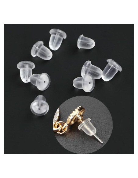 200 Respaldo de Aretes de Silicona Zocita Transparentes 0.51 cm