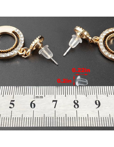 200 Respaldo de Aretes de Silicona Zocita Transparentes 0.51 cm