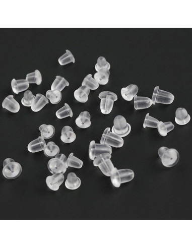 200 Respaldo de Aretes de Silicona Zocita Transparentes 0.51 cm