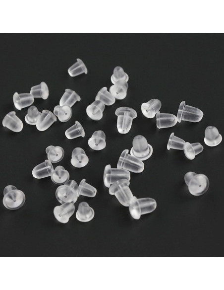 200 Respaldo de Aretes de Silicona Zocita Transparentes 0.51 cm