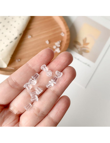 200 Respaldo de Aretes de Silicona Zocita Transparentes 0.51 cm