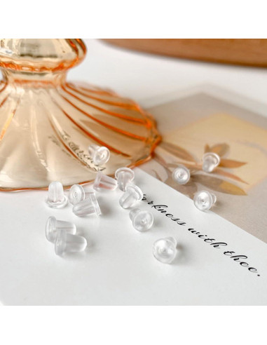 200 Respaldo de Aretes de Silicona Zocita Transparentes 0.51 cm