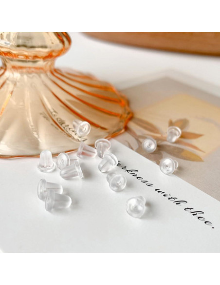 200 Respaldo de Aretes de Silicona Zocita Transparentes 0.51 cm