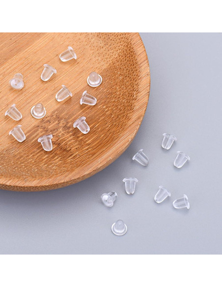 200 Respaldo de Aretes de Silicona Zocita Transparentes 0.51 cm