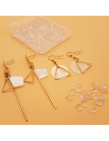 200 Respaldo de Aretes de Silicona Zocita Transparentes 0.51 cm