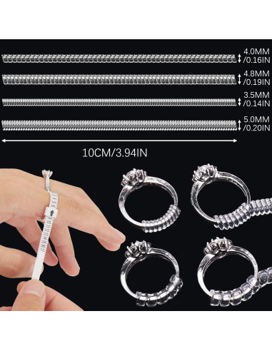 75 Pcs Ajustadores de Talla de Anillo Silicona SHEHARUHI