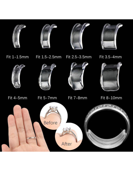 75 Pcs Ajustadores de Talla de Anillo Silicona SHEHARUHI