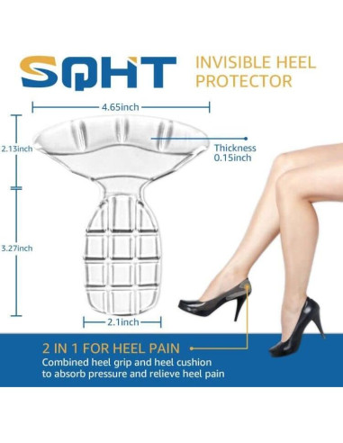 Empuñaduras para Talones SQHT Beige - 2 Pares, Gel Reutilizables