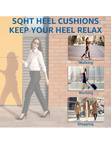 Empuñaduras para Talones SQHT Beige - 2 Pares, Gel Reutilizables