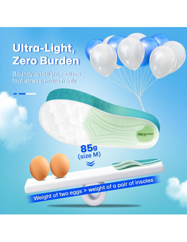 Inserts de Soporte Arqueado Gviipk L para Correr - Alivio Fascitis Plantar