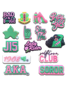 Encantos de Decoración para Zapatos Clog Chionwen 14 Piezas Rosa