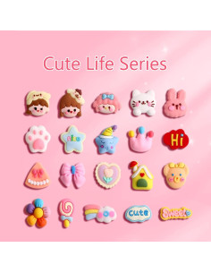 100 Charms de PVC para Zapatos - Diseños Animales y Frutas 2