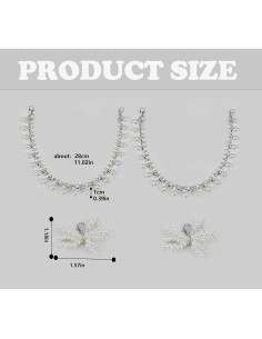 4 Piezas Cadena de Zapato SDIDVIEXPERT con Lazo de Perla 2