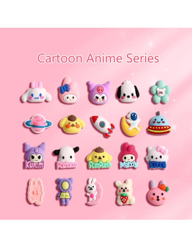 100 Charms de PVC para Zapatos - Diseños Animales y Frutas