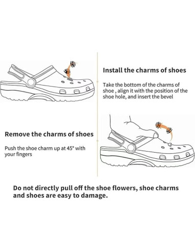 100 Charms de PVC para Zapatos - Diseños Animales y Frutas