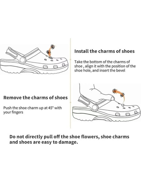 100 Charms de PVC para Zapatos - Diseños Animales y Frutas