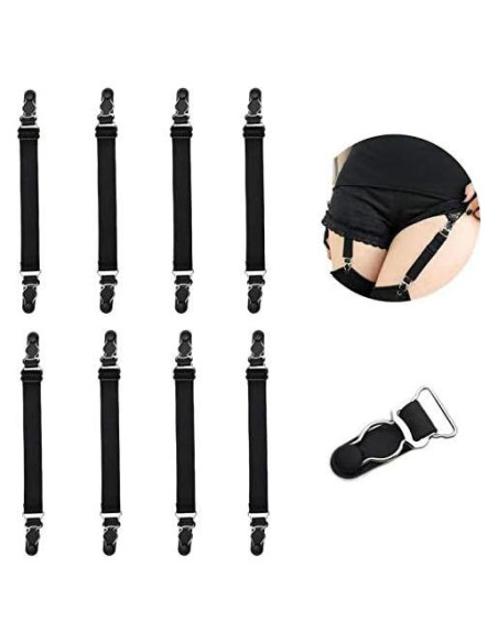 Clip de Medias Ajustable Elástico Doble Vía 8 Pcs