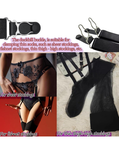 Clip de Medias Ajustable Elástico Doble Vía 8 Pcs