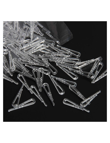 500 Clips de Plástico Transparente SBYURE en Forma de U