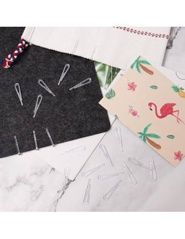 500 Clips de Plástico Transparente SBYURE en Forma de U