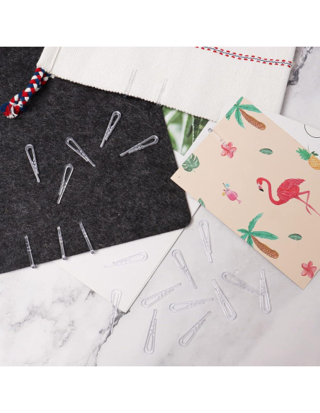 500 Clips de Plástico Transparente SBYURE en Forma de U