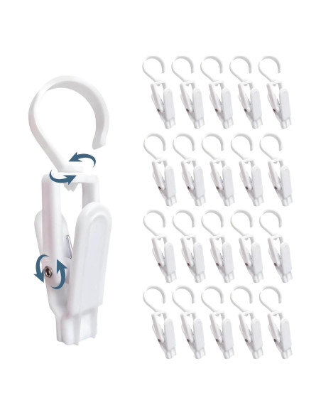 20 Clips Colgantes Blancos Genéricos 10.9 cm Super Fuertes