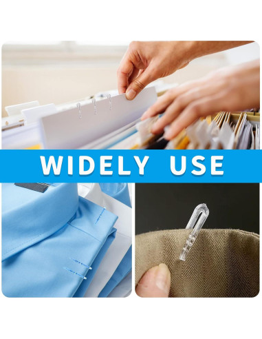 500 Clips de Plástico Transparente SBYURE en Forma de U