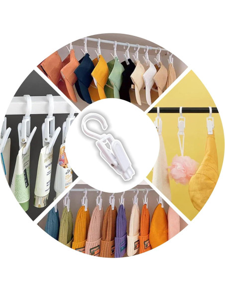 20 Clips Colgantes Blancos Genéricos 10.9 cm Super Fuertes