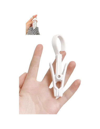 20 Clips Colgantes Blancos Genéricos 10.9 cm Super Fuertes
