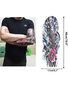 Tatuajes Temporales Aresvns de Brazo Completo Impermeables 2
