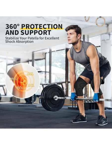 Rodilleras de Compresión CAMBIVO para Alivio de Dolor - Mediano Negro