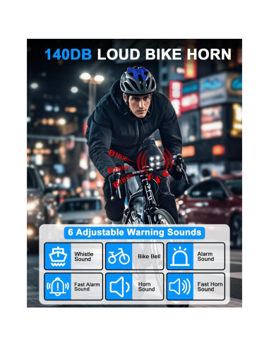 Bocina Eléctrica EQIIO OJ-781 140dB con Luz LED Recargable