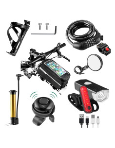 Juego de Accesorios para Bicicleta SODPE - 8 Piezas, Luces USB